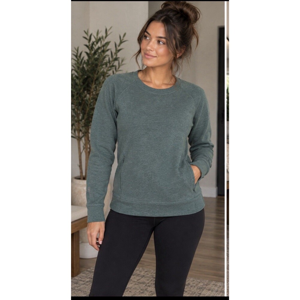 Lululemon &go Endeavor Long Sleeve Heathered Deep Green | Size 10